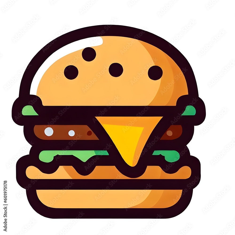 cheese burger vector icon, burger logo clipart Generative AI cheese burger vector icon, burger logo clipart Generative AI