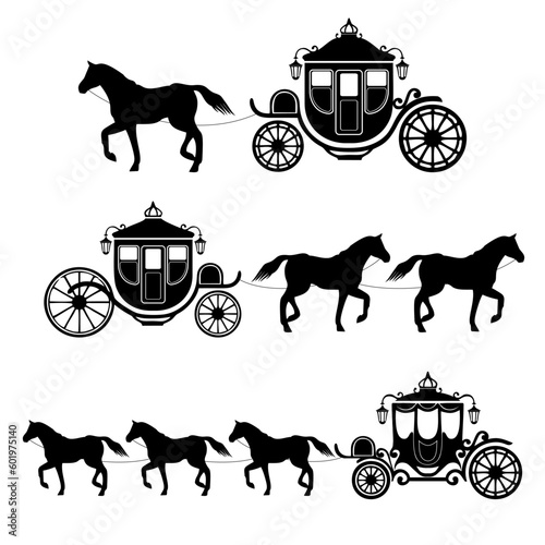 horse and carriage vector