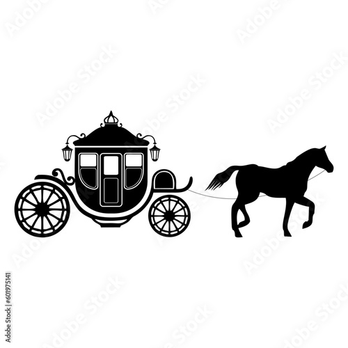 horse and carriage vector