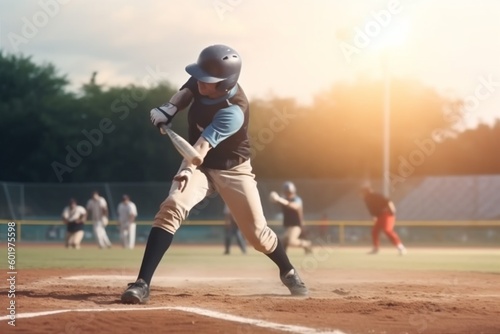 man game bat athlete training baseball sport team field ball player. Generative AI.