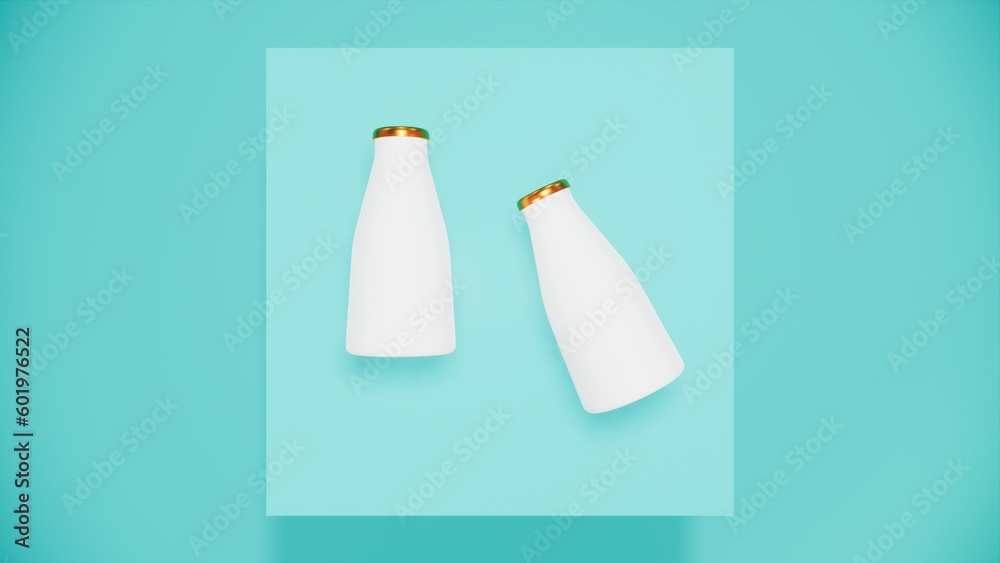 Glass juice bottle packaging mockup, Bottle mockup on the podium Glass juice bottle packaging mockup, Bottle mockup on the podium