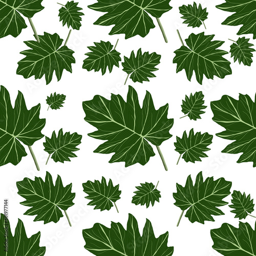 Monstera seamless pattern, hand drawn,green style, natural ornaments for textile, fabric, wallpaper, background.
