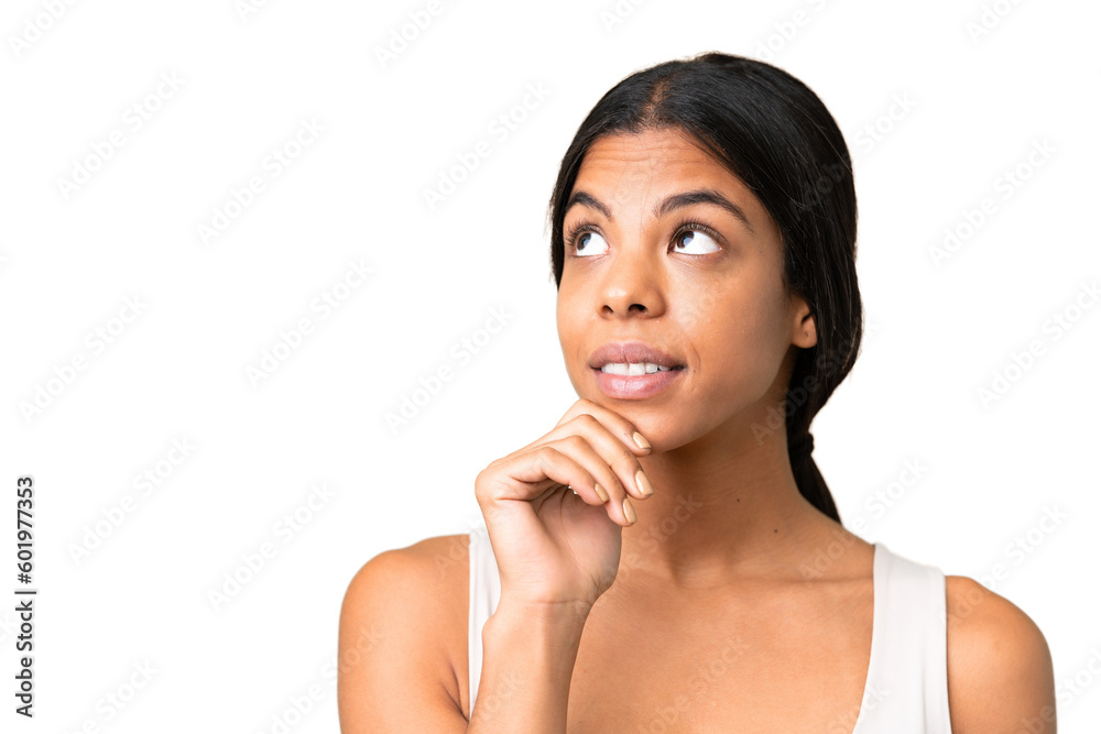 Young woman over over isolated chroma key background . Portrait Young woman over over isolated chroma key background . Portrait