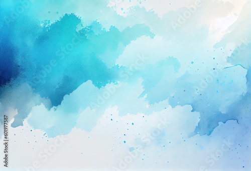 Powder Blue Watercolor Gradient: An Abstract Background, generative AI