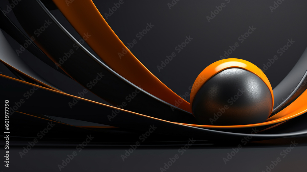 Fototapeta premium dark grey background with orangen linie