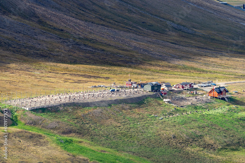 amazing nature and landscape of Svalbard, dog kennels photo