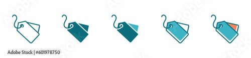 simple price tag icon set vector for label product symbol design