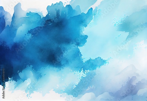 Gradient Watercolor Background in Abstract Steel Blue Shade, generative AI