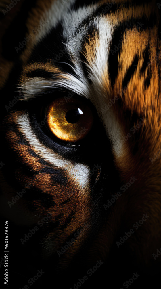close up of a spirit animal tiger eye - by generative ai