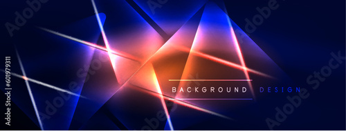 Neon lights hacking geometric background, virtual reality or artificial intelligence concept, cyberpunk geometric template for wallpaper, banner, presentation, background