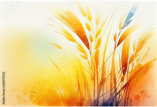 Captivating Watercolor Background with Abstract Wheat Gradient, generative AI