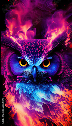 purple spirit animal owl - by generative ai © CEVmemories