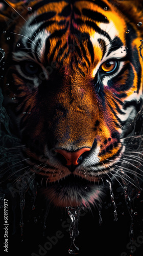portrait of a spirit animal bengal tiger - by generative ai © CEVmemories