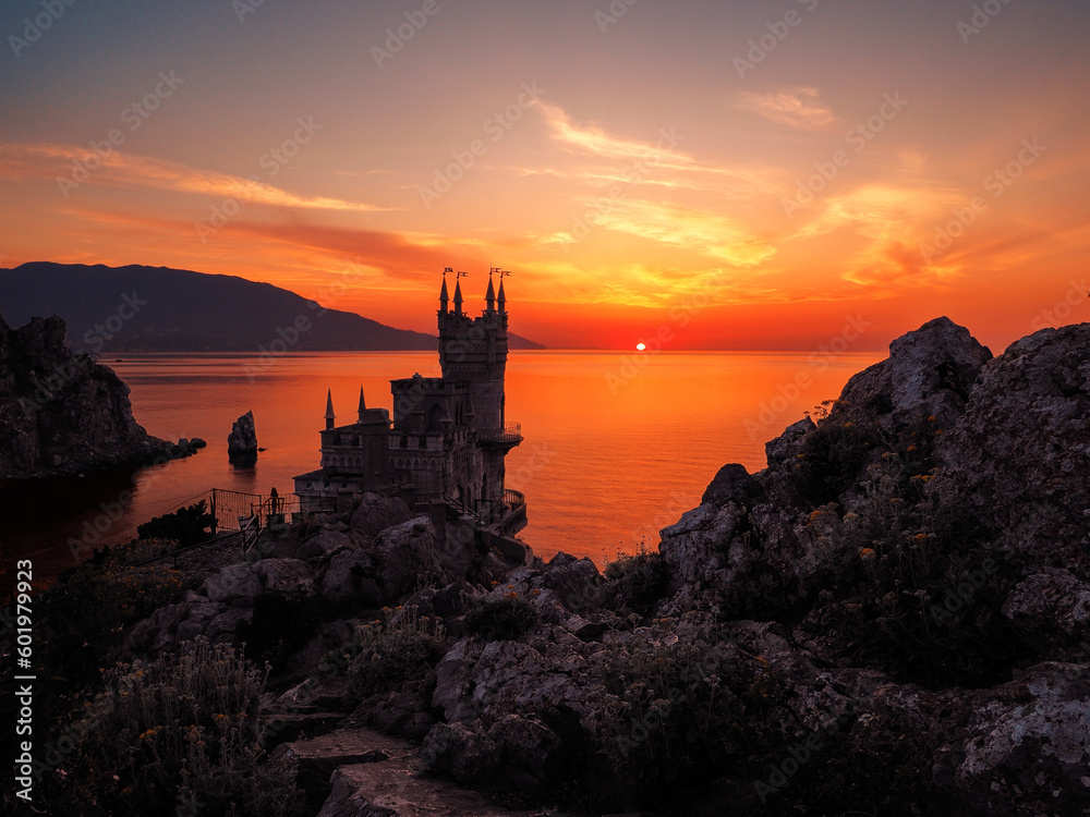 Swallow nest castle at the sunrise