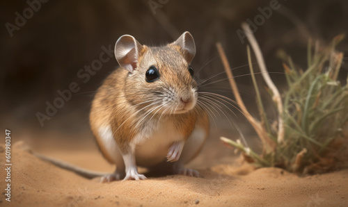 photo of kangaroo rat in its natural habitat. Generative AI