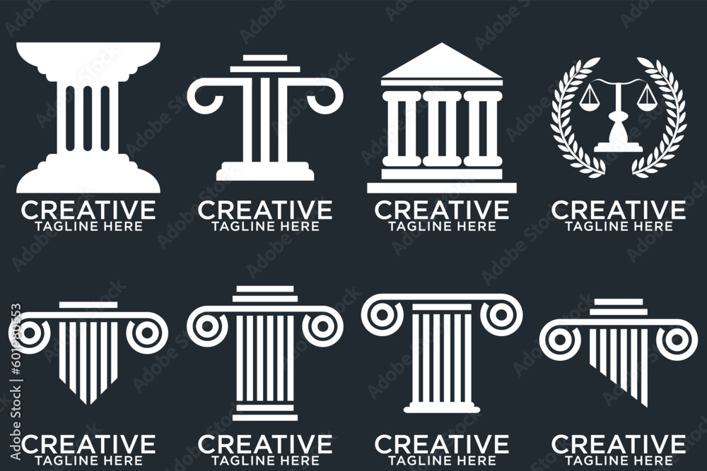 set of attorney law icon justice, lawyer, legal, firm, judge logo design vector set of attorney law icon justice, lawyer, legal, firm, judge logo design vector