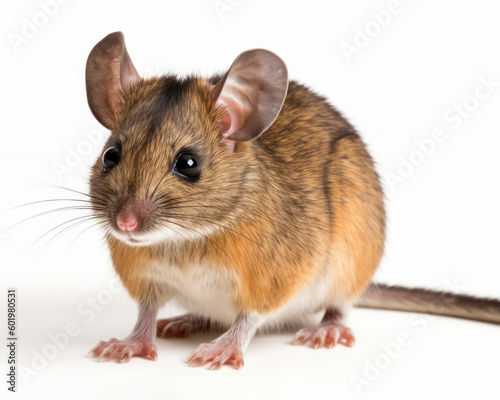photo of kangaroo mouse isolated on white background. Generative AI