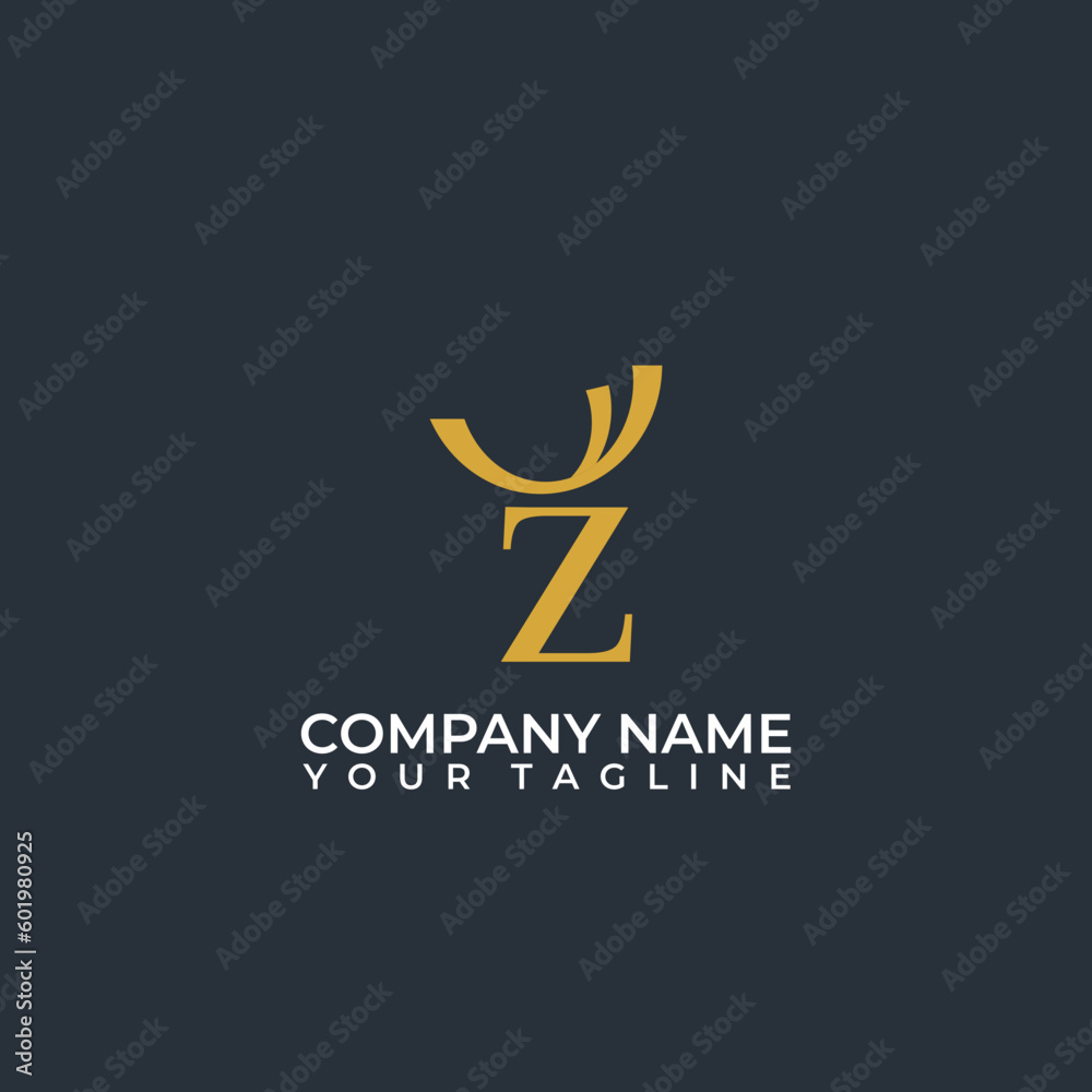 Elegant Letter Z Deer Logo Design Vector. Elegant Letter Z Deer Logo Design Vector.
