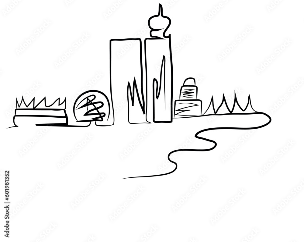 Vancouver Canada city skyline outline Vancouver Canada city skyline outline