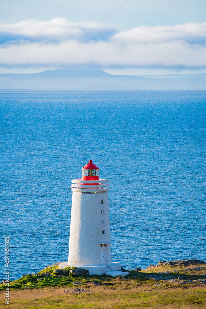 Landscape of a Lighthouse at the icelandic coast