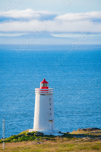 Landscape of a Lighthouse at the icelandic coast
