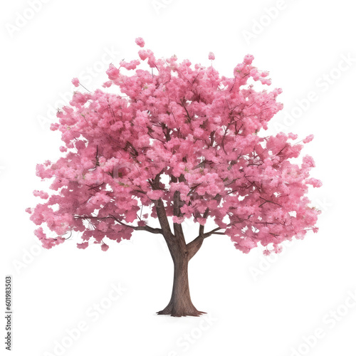 pink tree isolated on white
