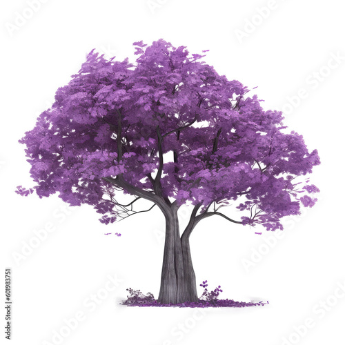 violet tree isolated on white