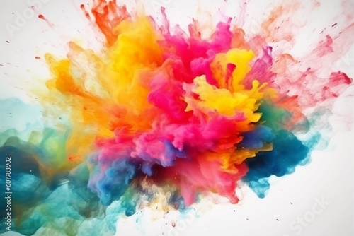 colour texture splatter explosion splash watercolor ink colourful paint abstract. Generative AI.