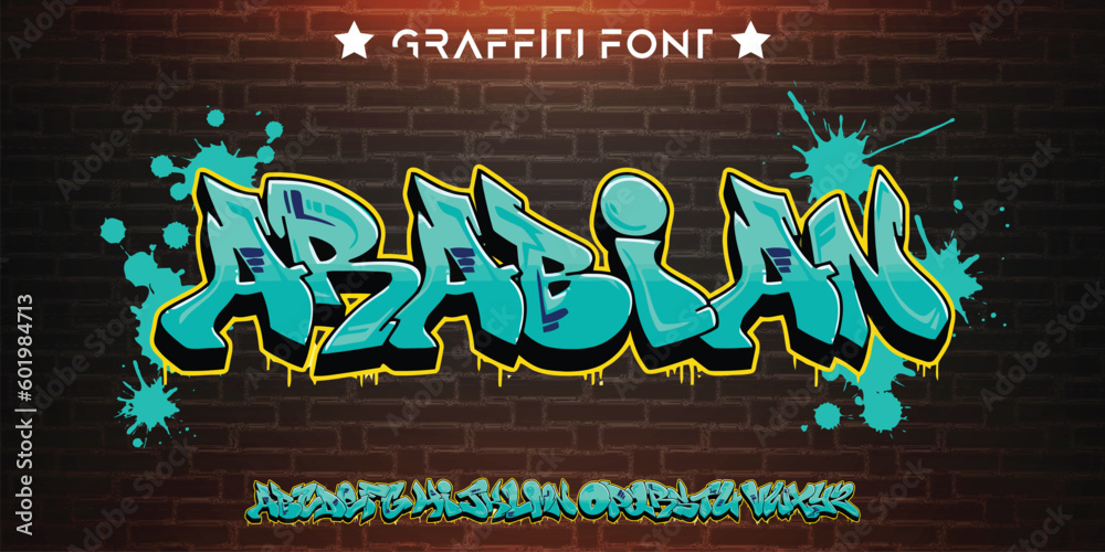 ARABIAN Graffiti logo text style effect - Graffiti text style theme ...