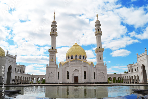 White mosque at Bolgar,under blue sky. UNESCO world heritage in Tatarstan, Russia. © Ann