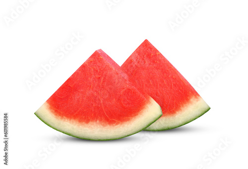 Slices of watermelon isolated on transparent background. PNG
