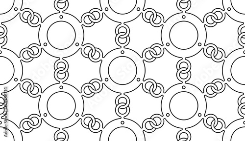 Black and white seamless illustrations. Line art drawing. Coloring book, colouring page for children and adults. Decorative abstract linear vector pattern design. Easy to edit color and line