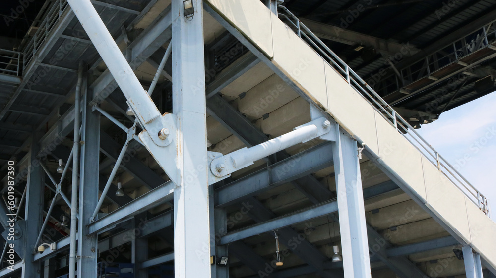 Stadium steel structure hinges and fixed pin connection joint. Stadium steel structure hinges and fixed pin connection joint.