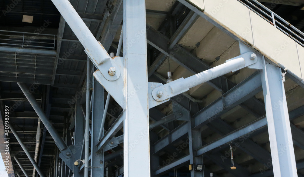 Stadium steel structure hinges and fixed pin connection. Stadium steel structure hinges and fixed pin connection.