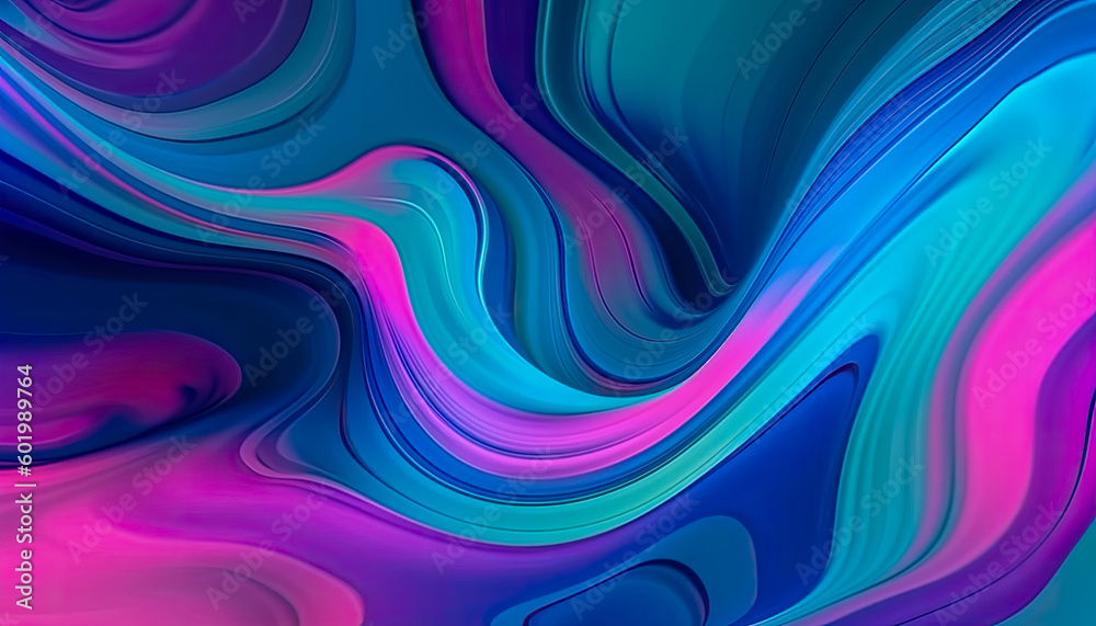 Fototapeta premium A colorful abstract liquid swirl wallpaper background. Generative AI