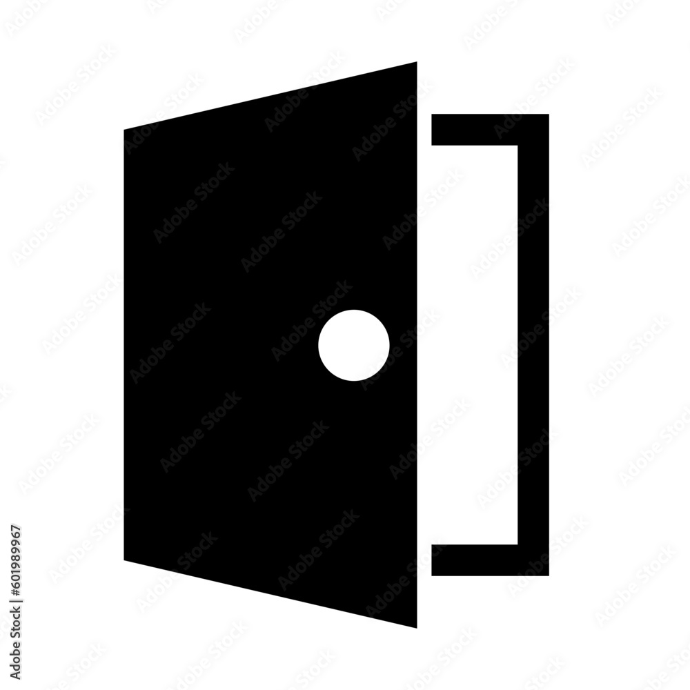 Open door silhouette icon. Enter room. Vector. Open door silhouette icon. Enter room. Vector.