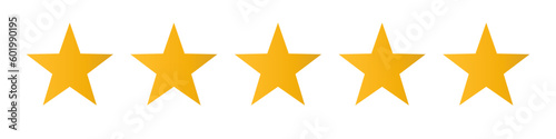 Five star rating icon. Vector.