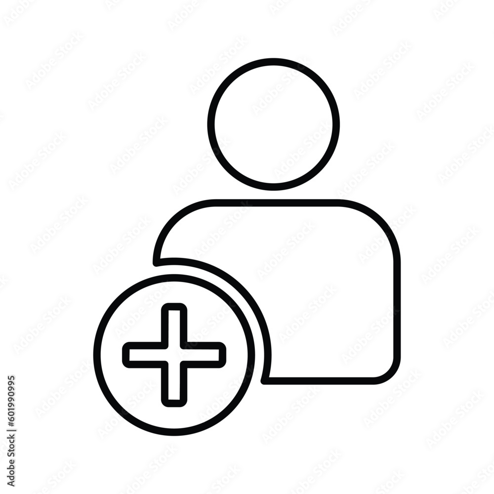 Add people icon. Line, outline design. Add people icon. Line, outline design.