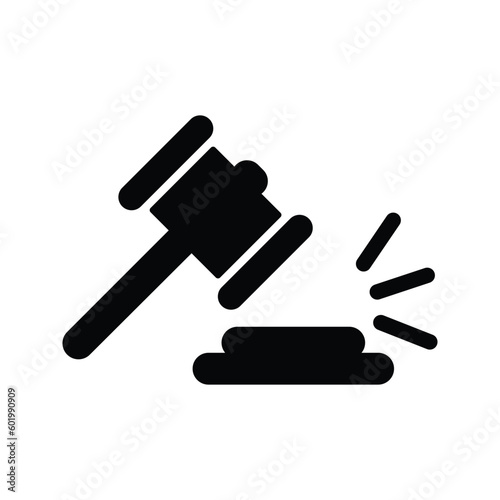Adjudicate, hammer, justice icon.