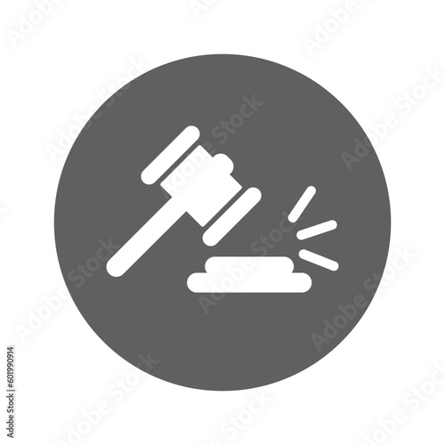 Adjudicate, hammer, justice icon.