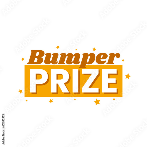 Bumper prize winner contest lottery text icon label design vector