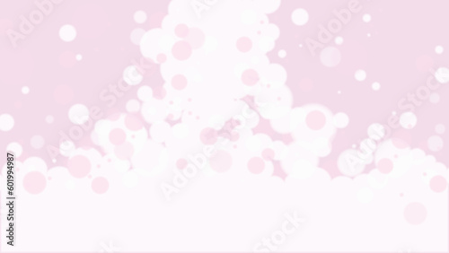 かわいいピンク色のフワフワあわあわ背景イラスト素材　16：9