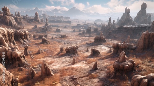 Enchanting Badlands: Sculpted Wonders of the Wind (Generative AI)