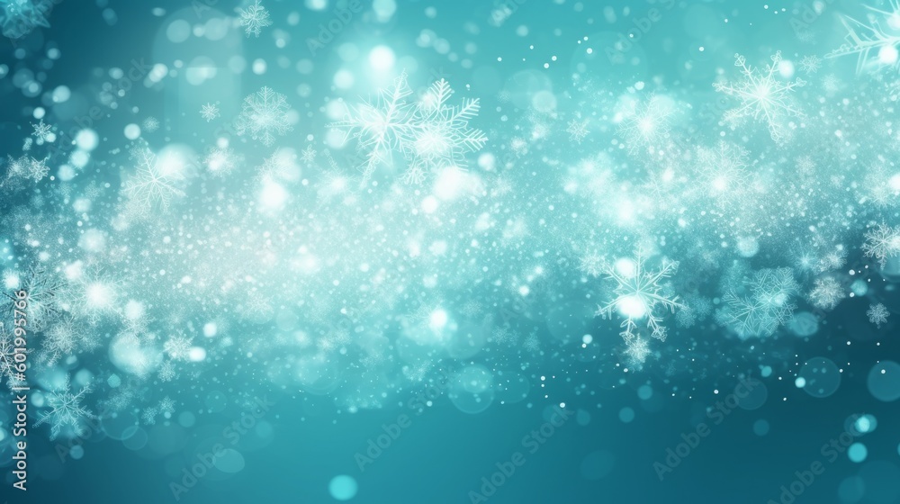雪の結晶を散りばめた抽象的な冷たいイメージ：AI作品
