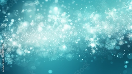 雪の結晶を散りばめた抽象的な冷たいイメージ：AI作品 
