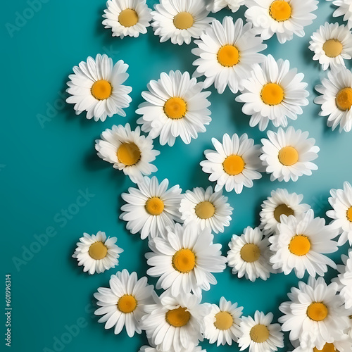 Daisy Flowers Pattern On Soft Color Background Illustration © imazydreams