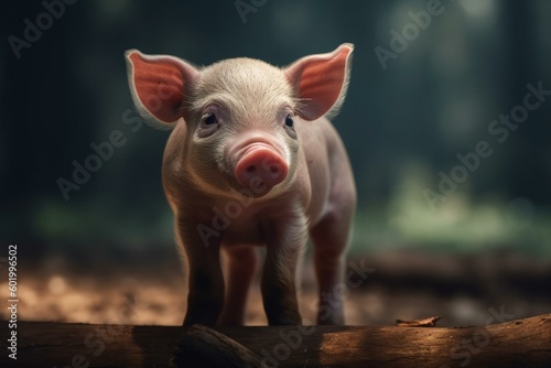 Playful little piglet. Generative AI © Quin
