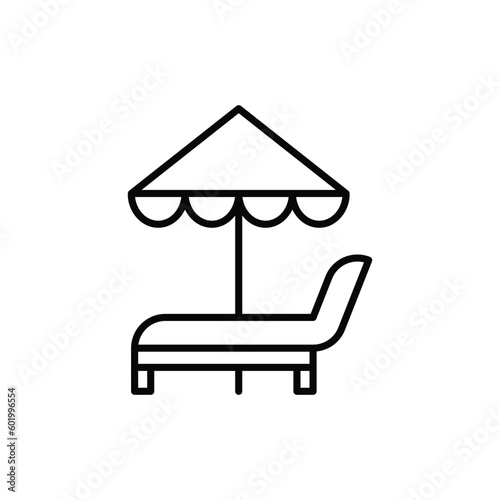 Sun Bed icon vector stock.