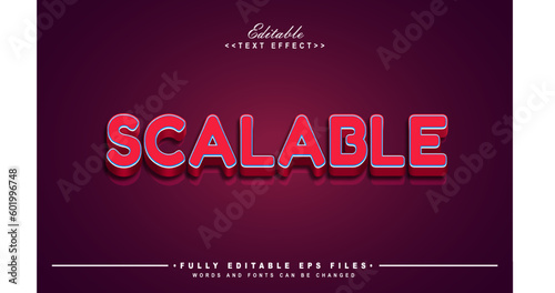 editable modern 3d red scalable text effect