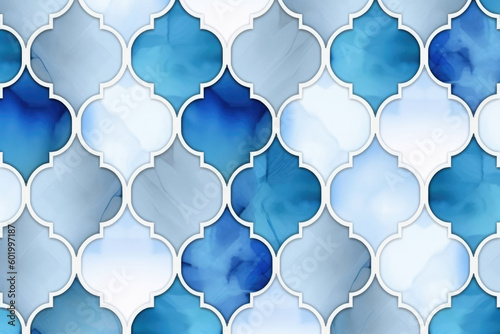 blue and white moroccan pattern background
